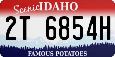 ID license plate 2T6854H