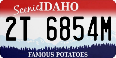ID license plate 2T6854M