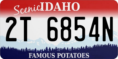 ID license plate 2T6854N