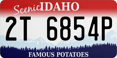 ID license plate 2T6854P