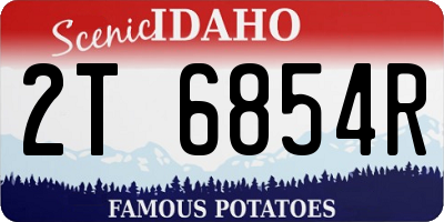 ID license plate 2T6854R