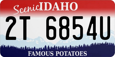 ID license plate 2T6854U