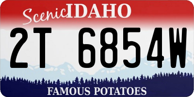 ID license plate 2T6854W