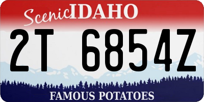 ID license plate 2T6854Z
