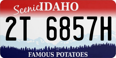 ID license plate 2T6857H
