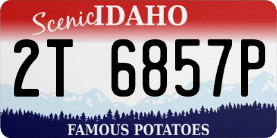 ID license plate 2T6857P