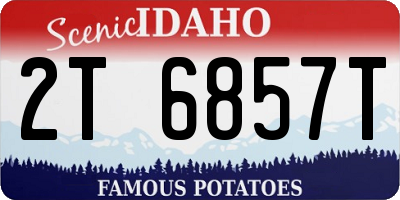 ID license plate 2T6857T