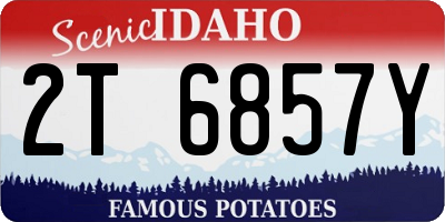 ID license plate 2T6857Y