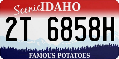 ID license plate 2T6858H