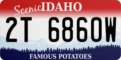 ID license plate 2T6860W