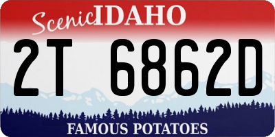 ID license plate 2T6862D