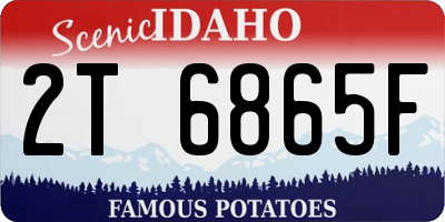 ID license plate 2T6865F