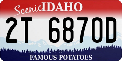 ID license plate 2T6870D