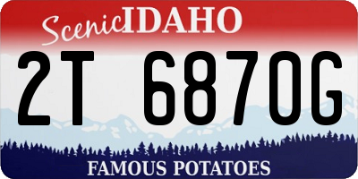 ID license plate 2T6870G