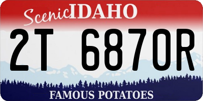 ID license plate 2T6870R