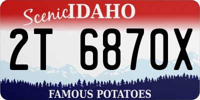 ID license plate 2T6870X