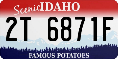 ID license plate 2T6871F