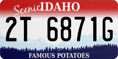 ID license plate 2T6871G