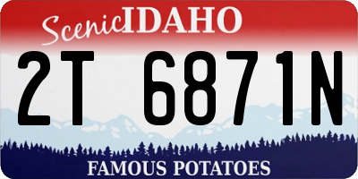 ID license plate 2T6871N