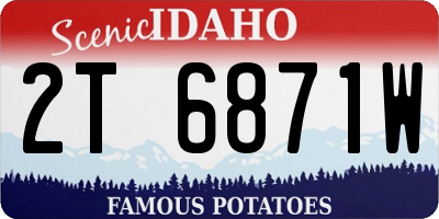ID license plate 2T6871W