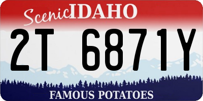 ID license plate 2T6871Y