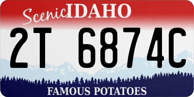 ID license plate 2T6874C