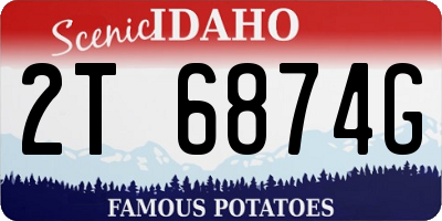 ID license plate 2T6874G