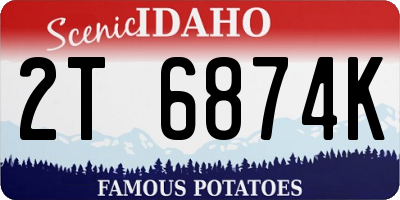 ID license plate 2T6874K