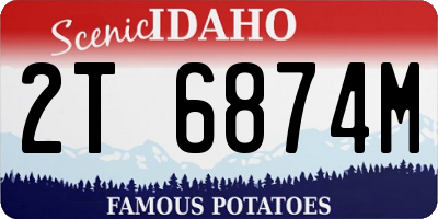 ID license plate 2T6874M