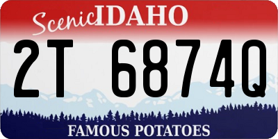 ID license plate 2T6874Q