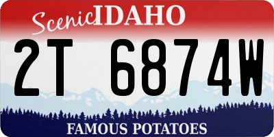 ID license plate 2T6874W