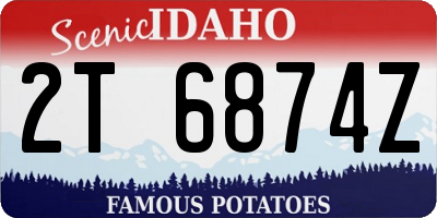 ID license plate 2T6874Z