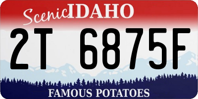 ID license plate 2T6875F