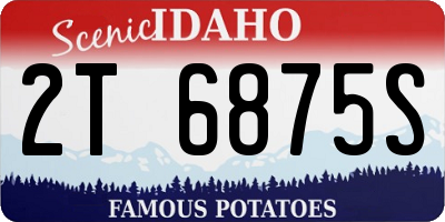 ID license plate 2T6875S