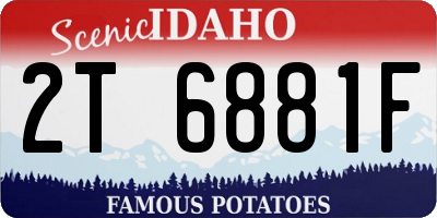 ID license plate 2T6881F