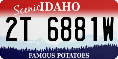 ID license plate 2T6881W