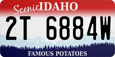 ID license plate 2T6884W