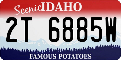 ID license plate 2T6885W