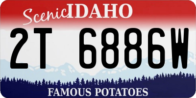 ID license plate 2T6886W