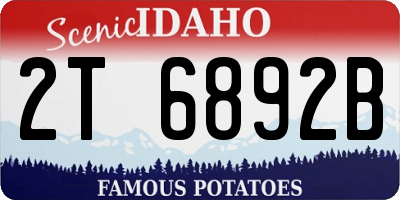 ID license plate 2T6892B