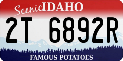 ID license plate 2T6892R