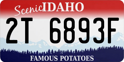ID license plate 2T6893F