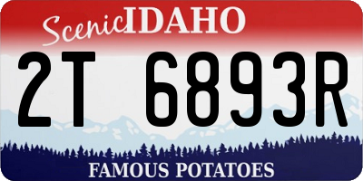 ID license plate 2T6893R