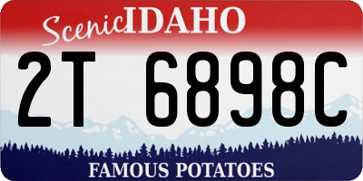 ID license plate 2T6898C