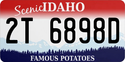 ID license plate 2T6898D