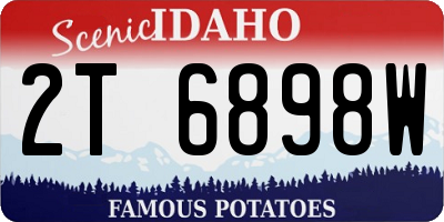 ID license plate 2T6898W