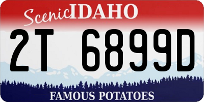ID license plate 2T6899D