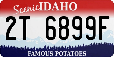 ID license plate 2T6899F