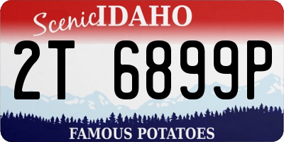ID license plate 2T6899P