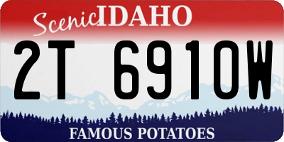 ID license plate 2T6910W